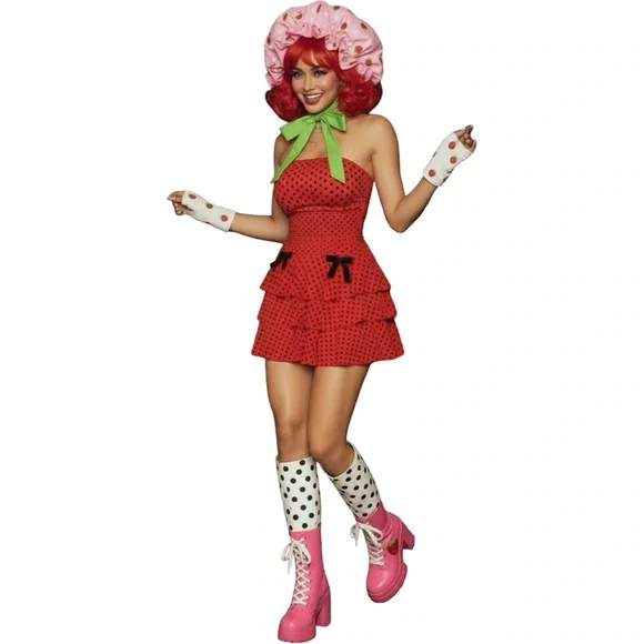 Berenson Red Polka Dot Mesh Mini Dress w/built in shorts– Fashion Nova (Size L) - Picture 4 of 16